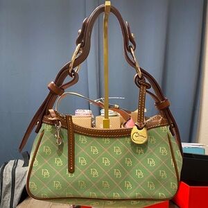 Dooney & Bourke Green and Tan Shoulder Bag (OBO).